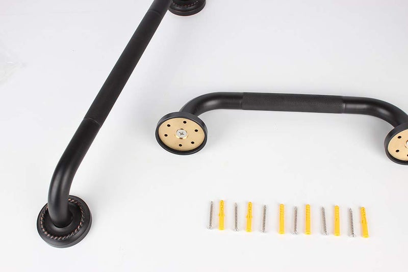 700Brass 18-Inch Grab Bar Featuring Anti-Slip Handrail, Solid Brass, Oil Rubbed Bronze, Heavy-Duty Construction Armrest, Bathroom Bathtube Shower Safety Rail - Image 3